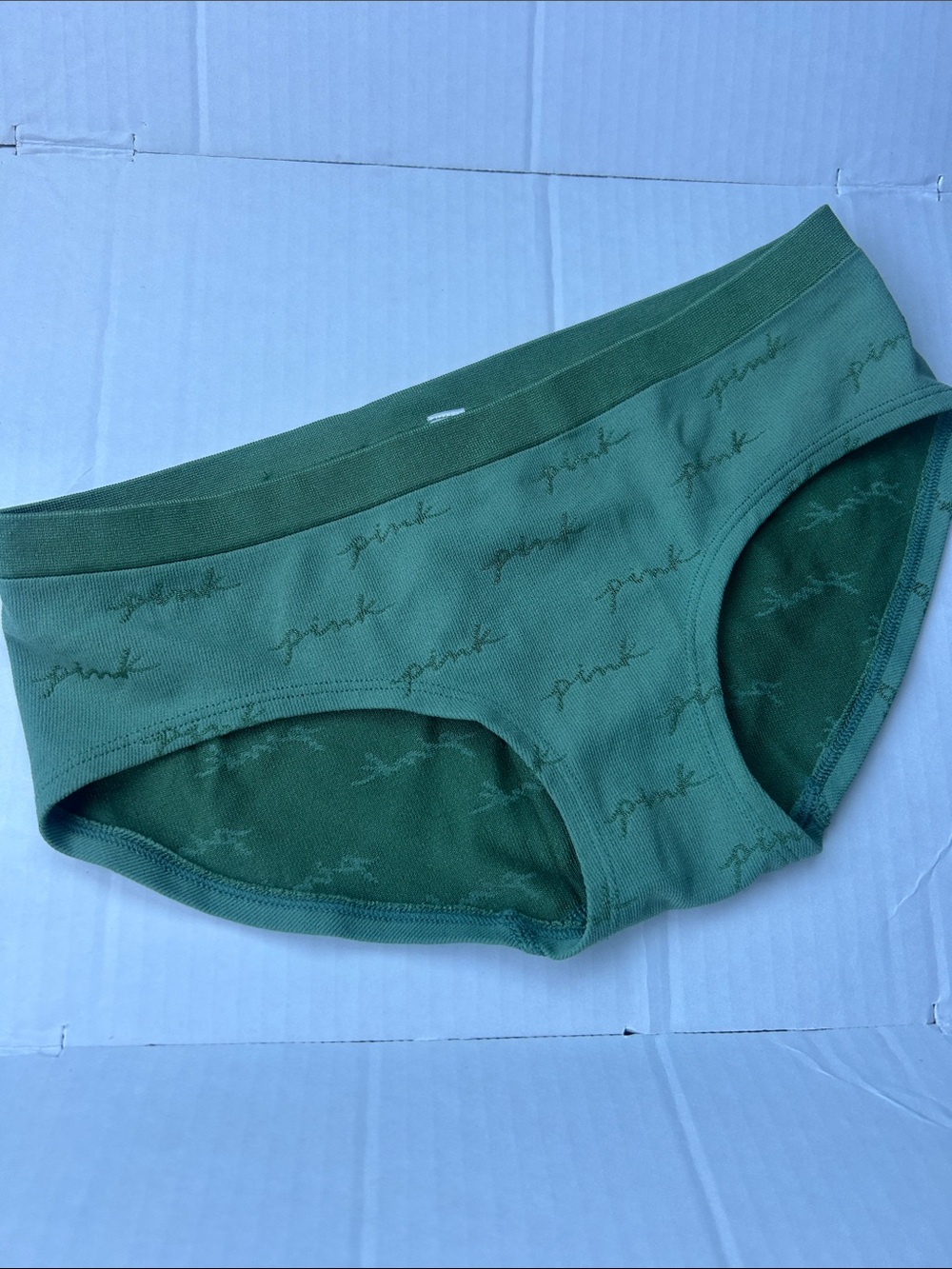 PINK Victoria's Secret Green Logo Bikini Panty